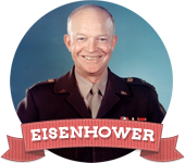 Round portrait of Eisenhower